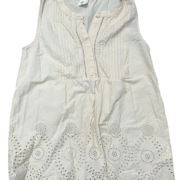 H&M LOGG Cream Eyelet Tank Cotton - Picture 1 of 3